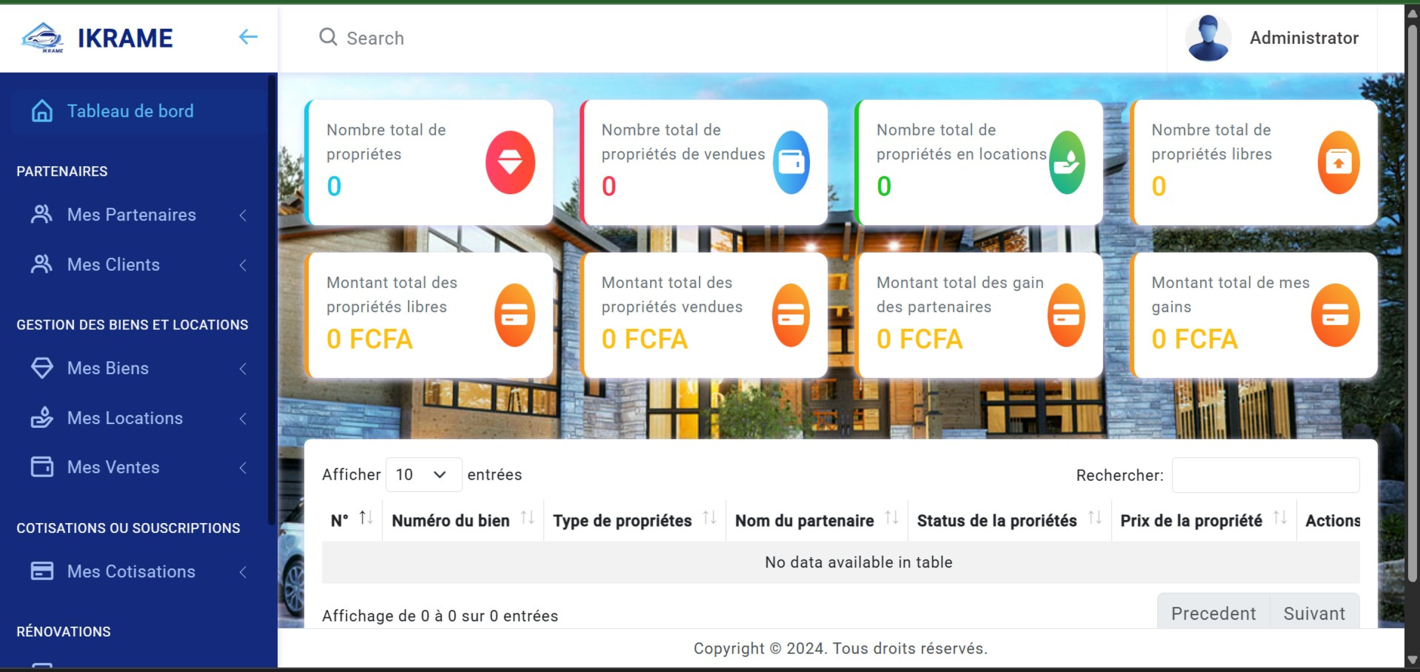 Logiciel de gestion immobiere, renovation et facture